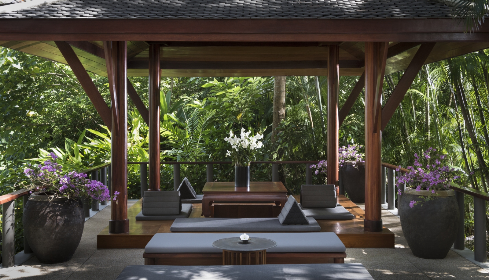 Outdoor sala at one of the Ocean Pavilions