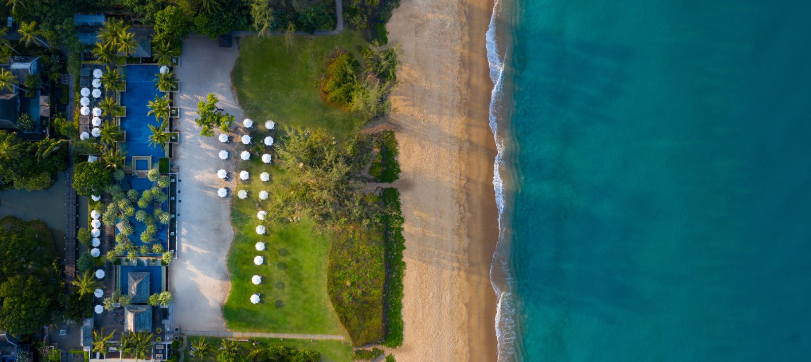 Aerial view of Anantara Mai Khao Phuket Villas in Thailand