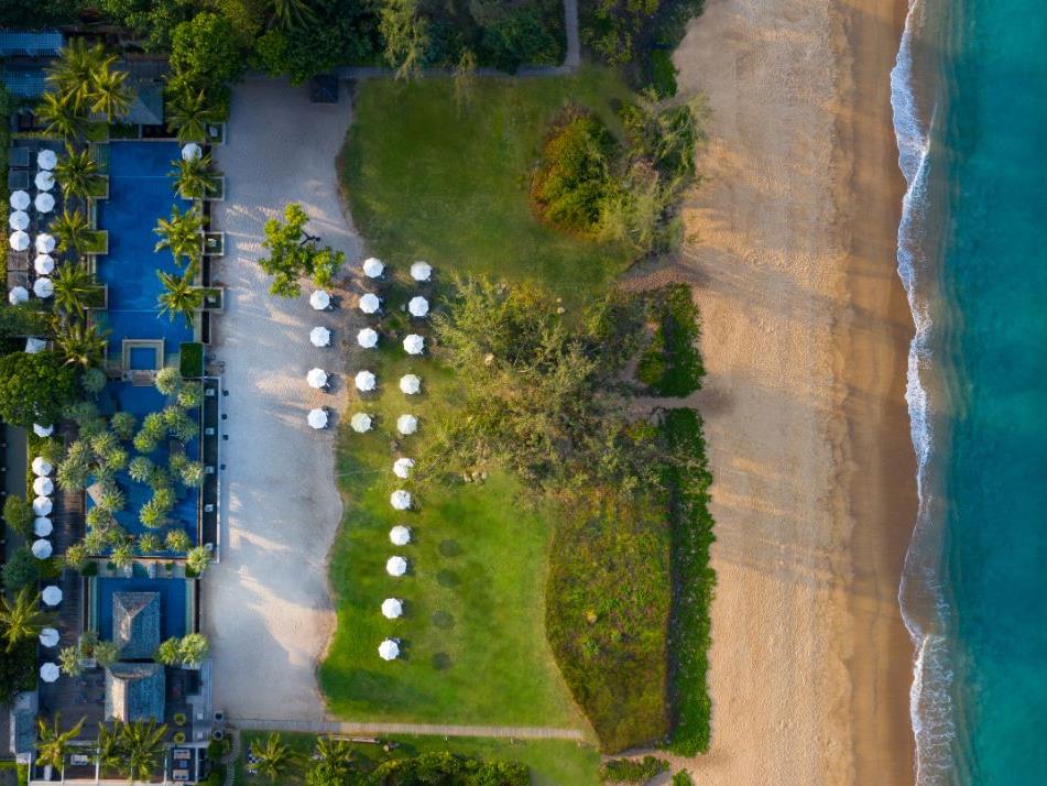 Aerial view of Anantara Mai Khao Phuket Villas in Thailand