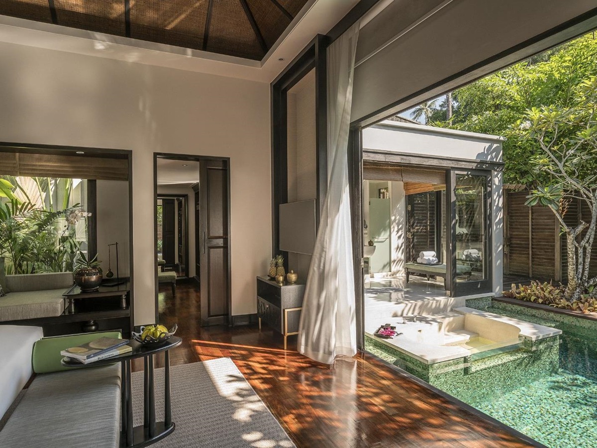Sala guest suite pool view at Anantara Mai Khao Phuket Villas in Thailand