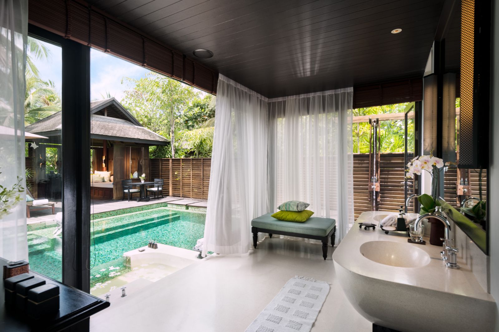Guest villa bathroom at Anantara Mai Khao Phuket Villas in Thailand