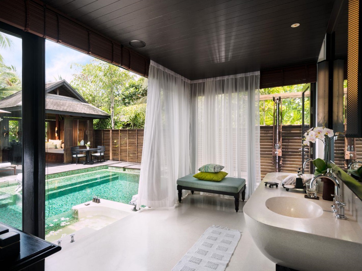Guest villa bathroom at Anantara Mai Khao Phuket Villas in Thailand