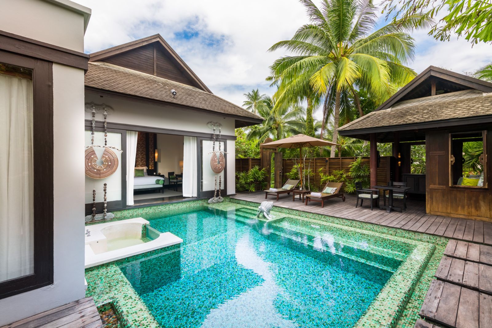 Guest villa pool and exterior at Anantara Mai Khao Phuket Villas in Thailand