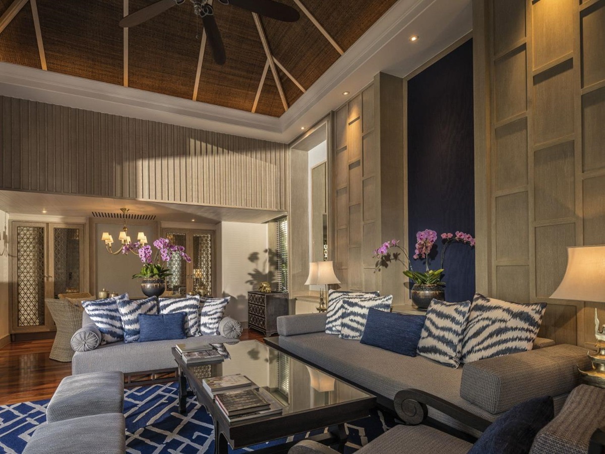 Main lounge area at Anantara Mai Khao Phuket Villas in Thailand