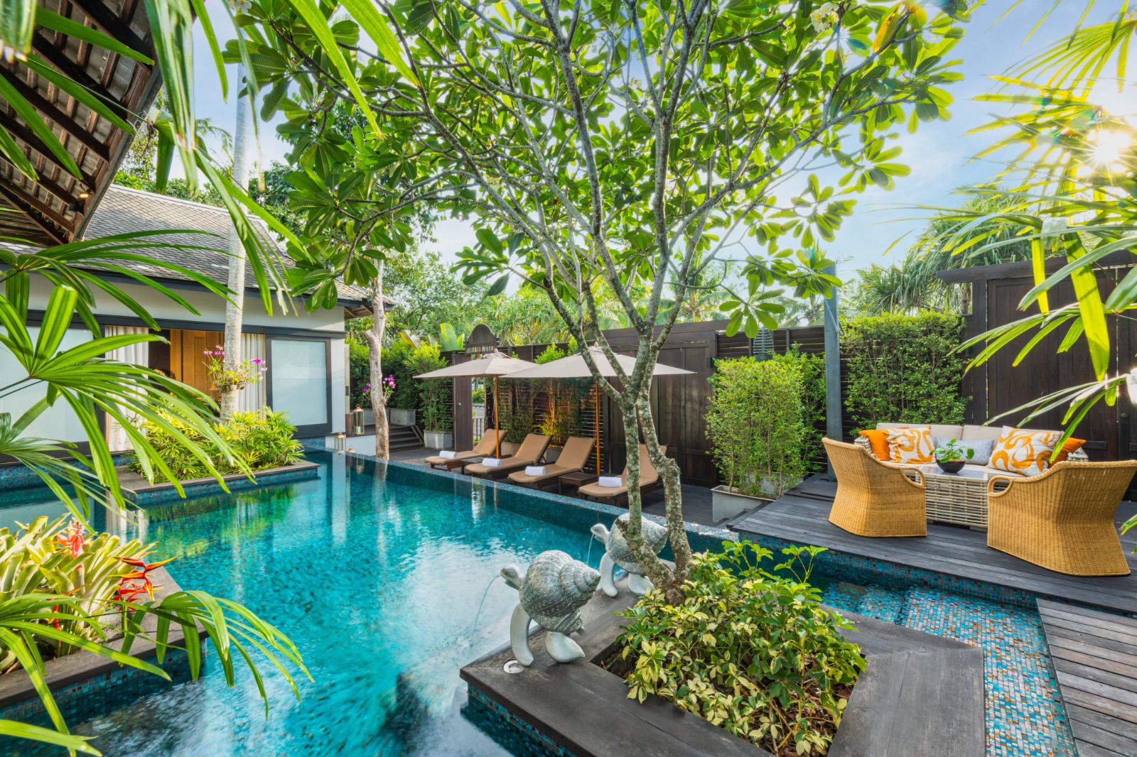 Royal Villa pool and exterior at Anantara Mai Khao Phuket Villas in Thailand