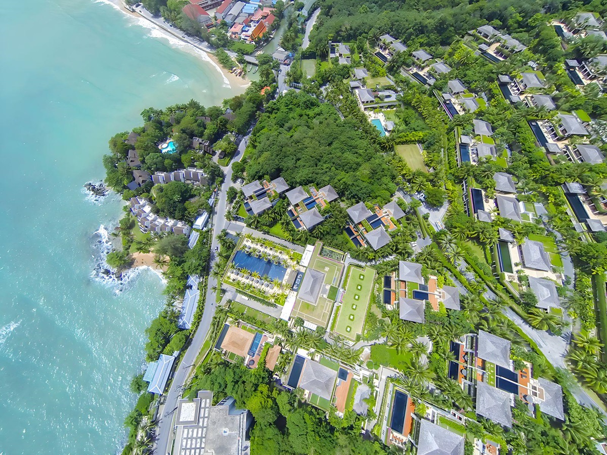 Aerial view of Andara Resort & Villas in the Phuket region of Thailand
