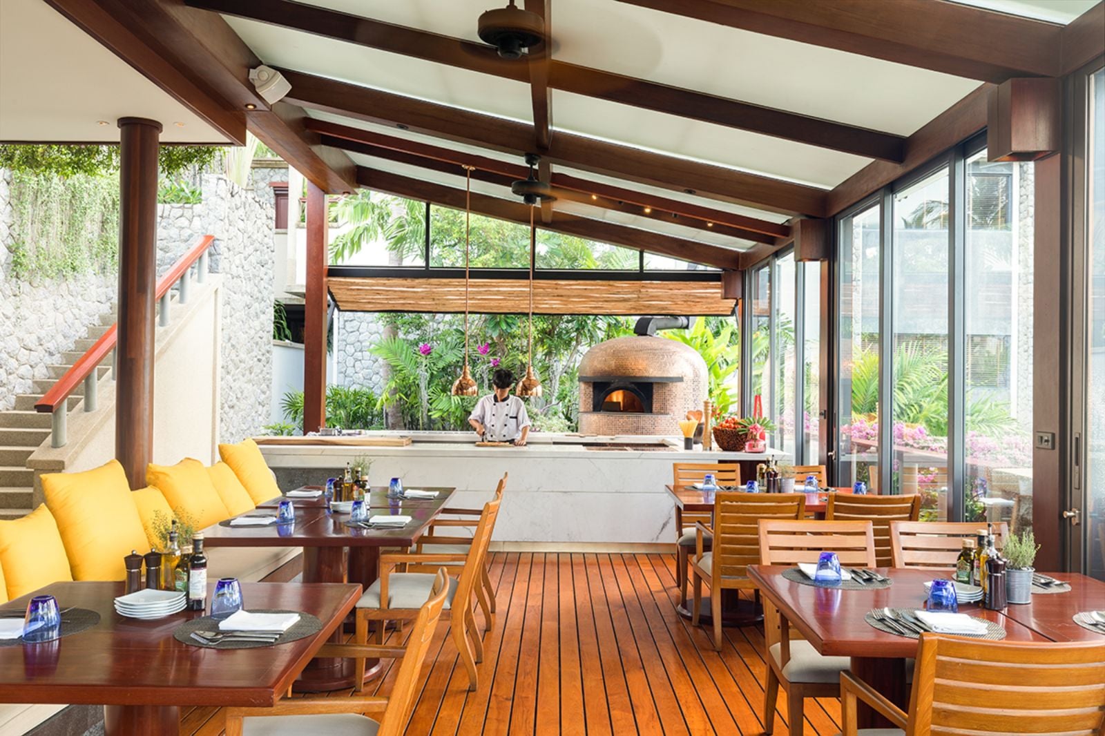 Restaurant seating at Andara Resort & Villas in the Phuket region of Thailand