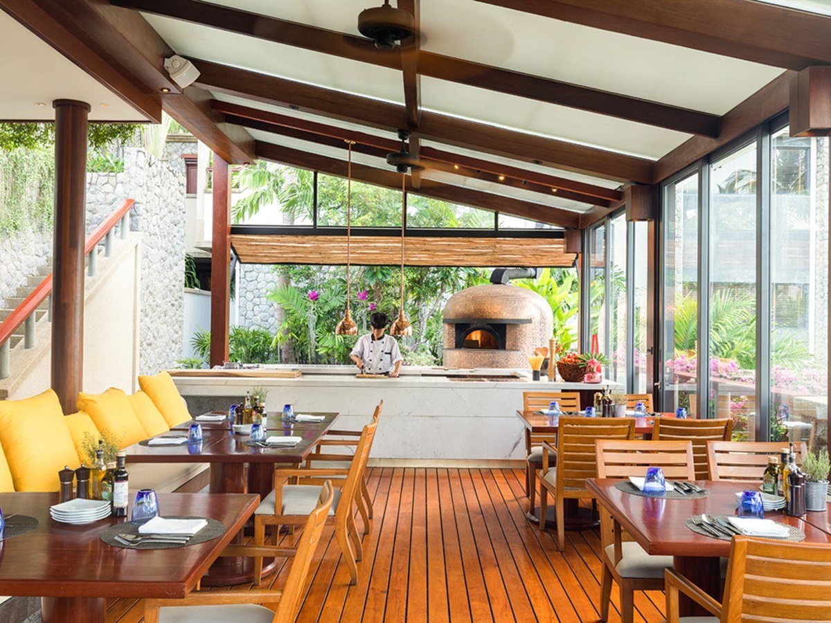 Restaurant seating at Andara Resort & Villas in the Phuket region of Thailand