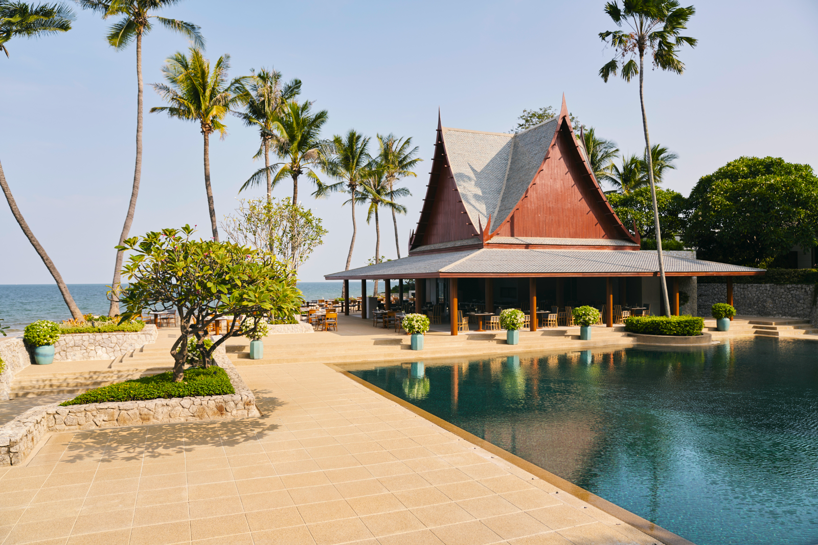 Swimming pool at Chiva Som on Koh Samui in Thailand