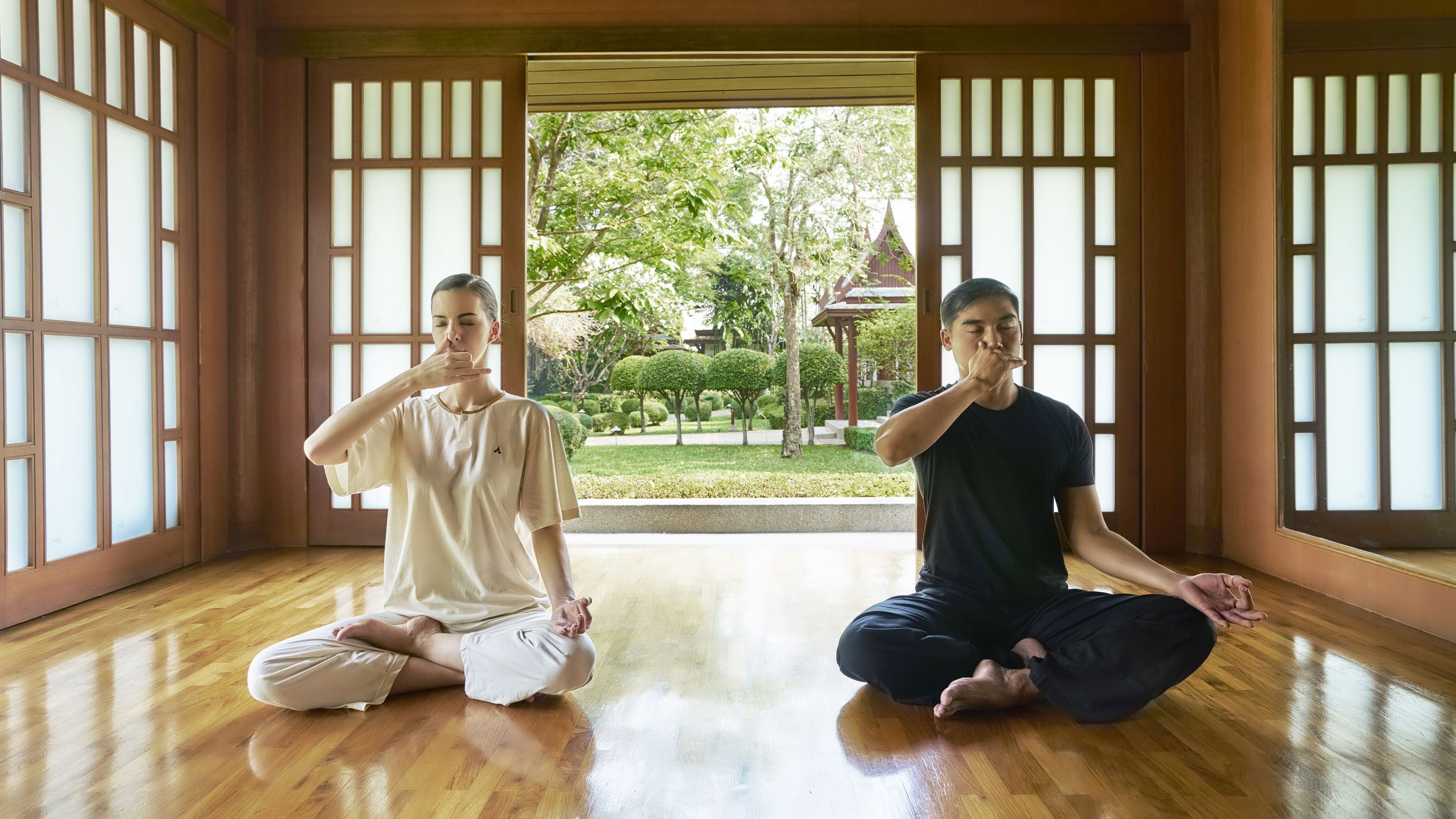 yoga pranayama at chiva som, thailand