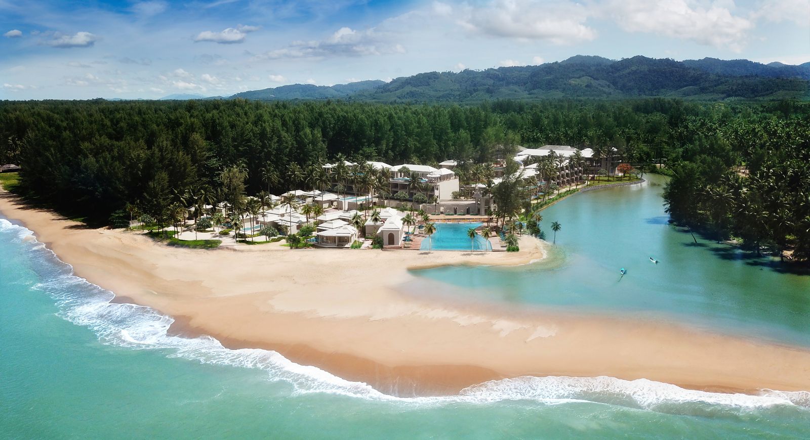 Aerial view of Devasom Khao Lak on the south coast of Thailand