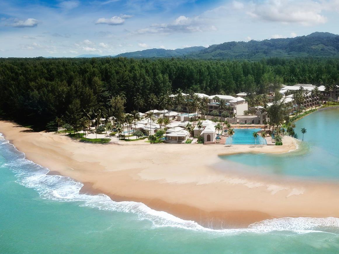 Aerial view of Devasom Khao Lak on the south coast of Thailand