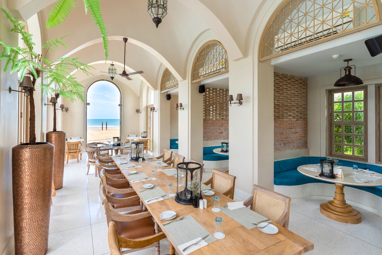 Beach grill and bar interior at Devasom Khao Lak on the south coast of Thailand