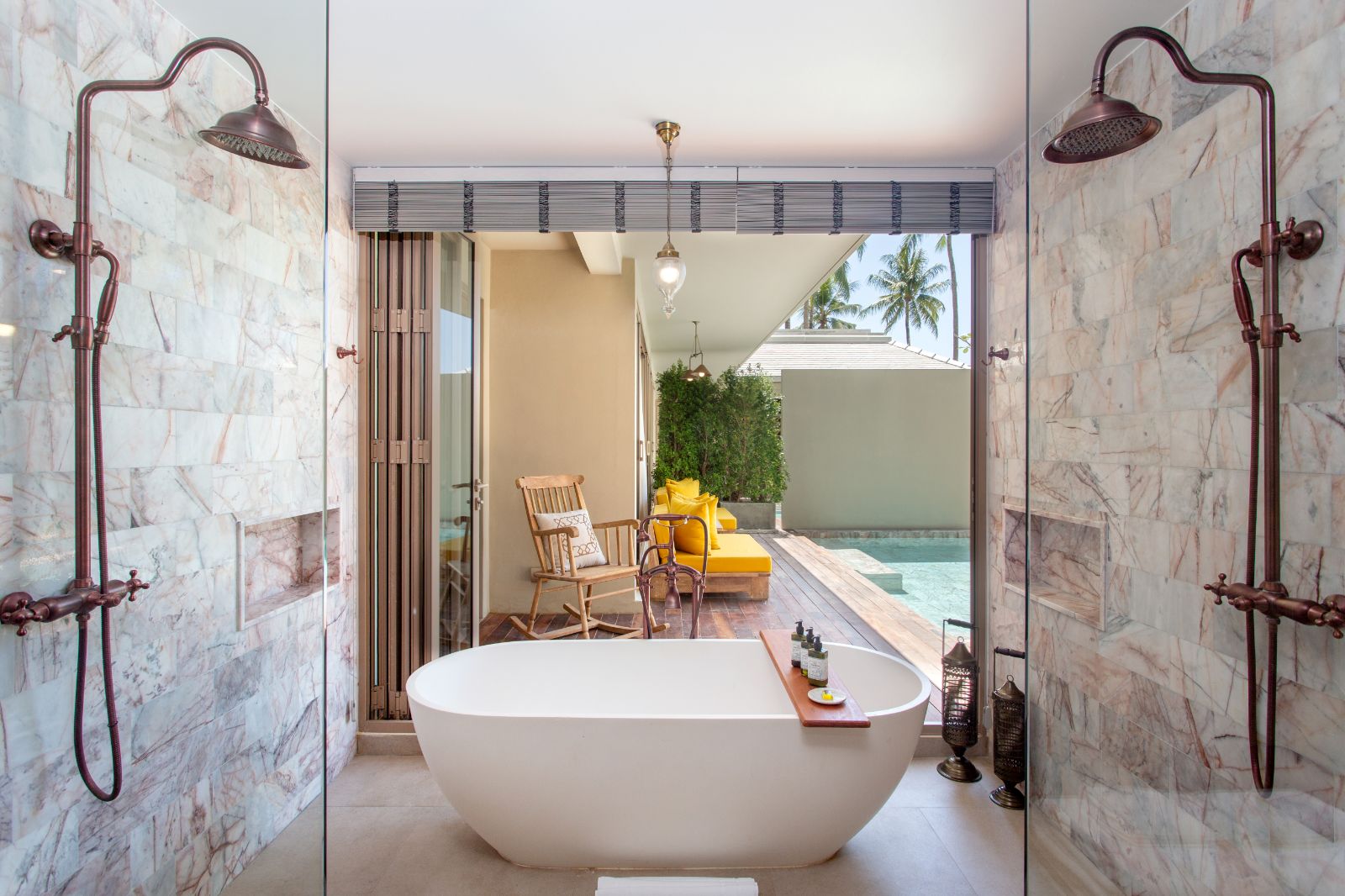 Villa bathroom at Devasom Khao Lak on the south coast of Thailand