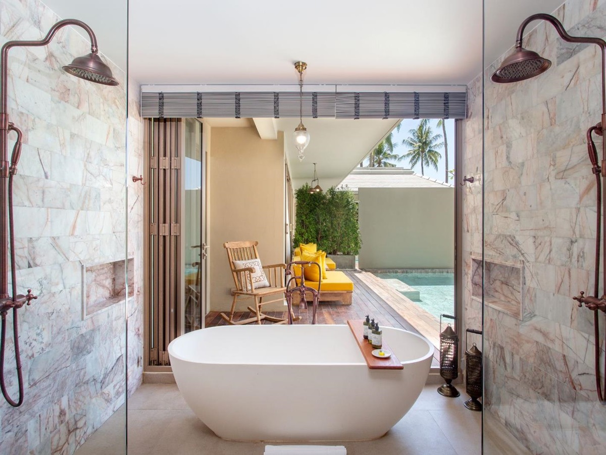 Villa bathroom at Devasom Khao Lak on the south coast of Thailand