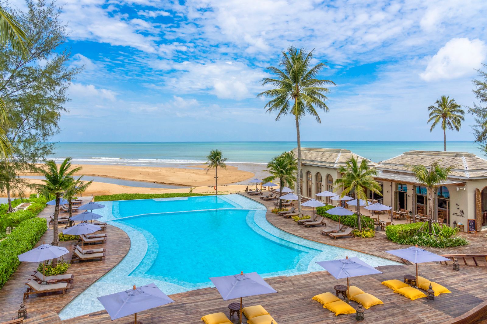 Pool deck area at Devasom Khao Lak on the south coast of Thailand