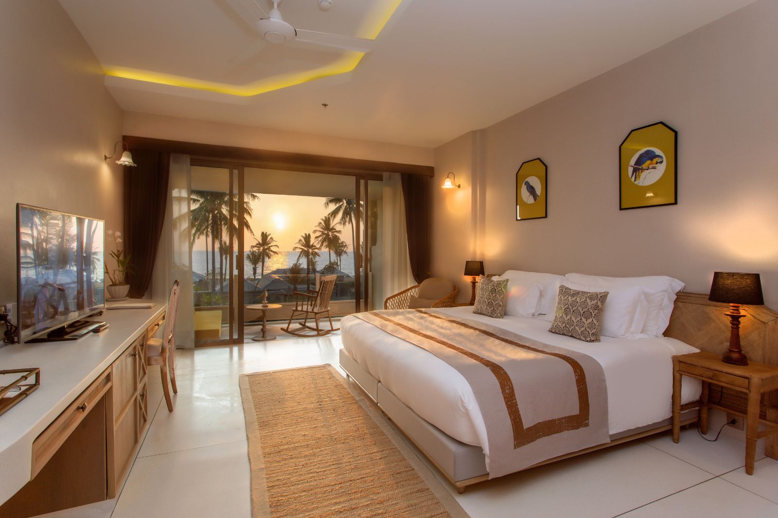 Seaside grand deluxe guest suite at Devasom Khao Lak on the south coast of Thailand
