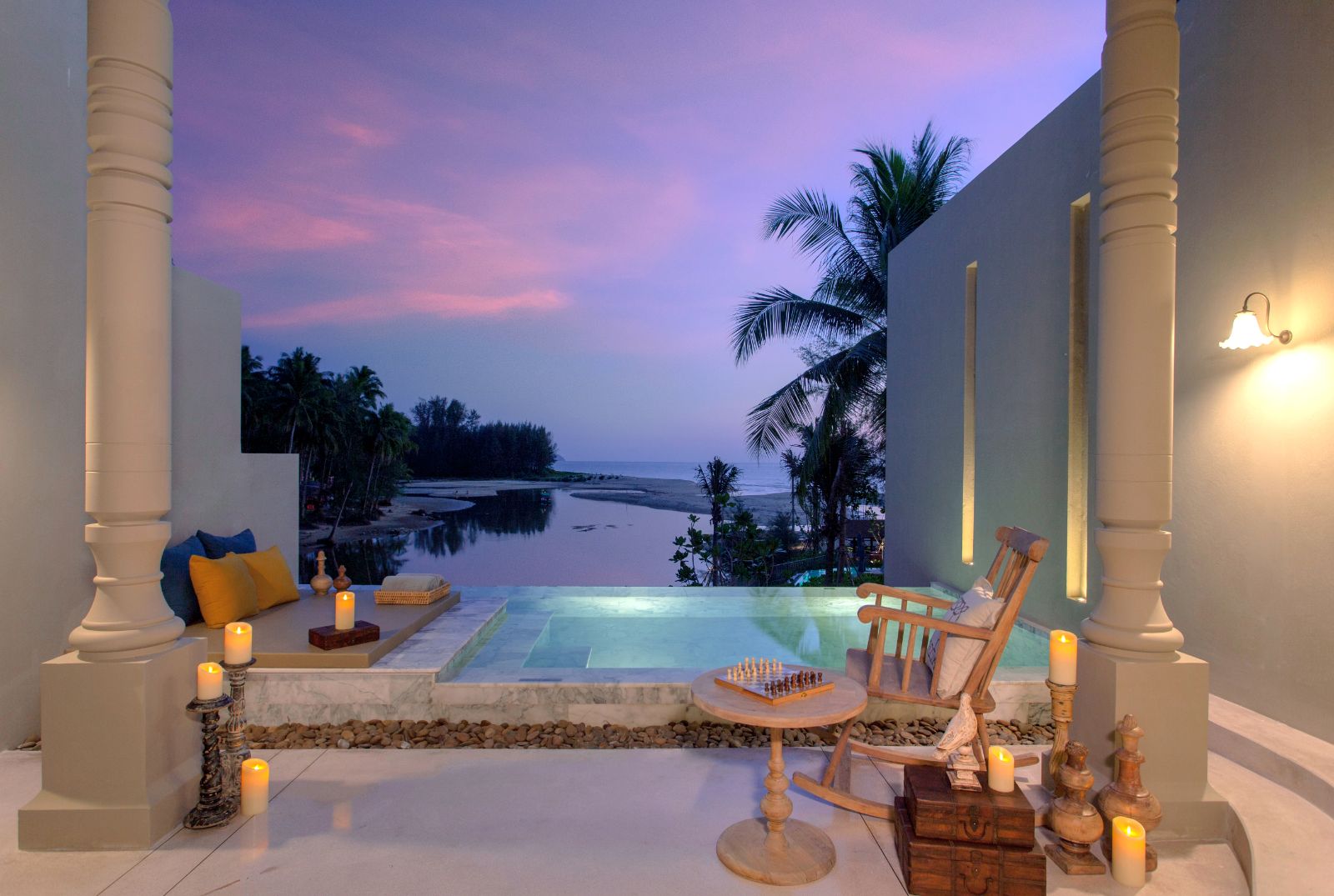 pool paradise suite terrace at Devasom Khao Lak on the south coast of Thailand