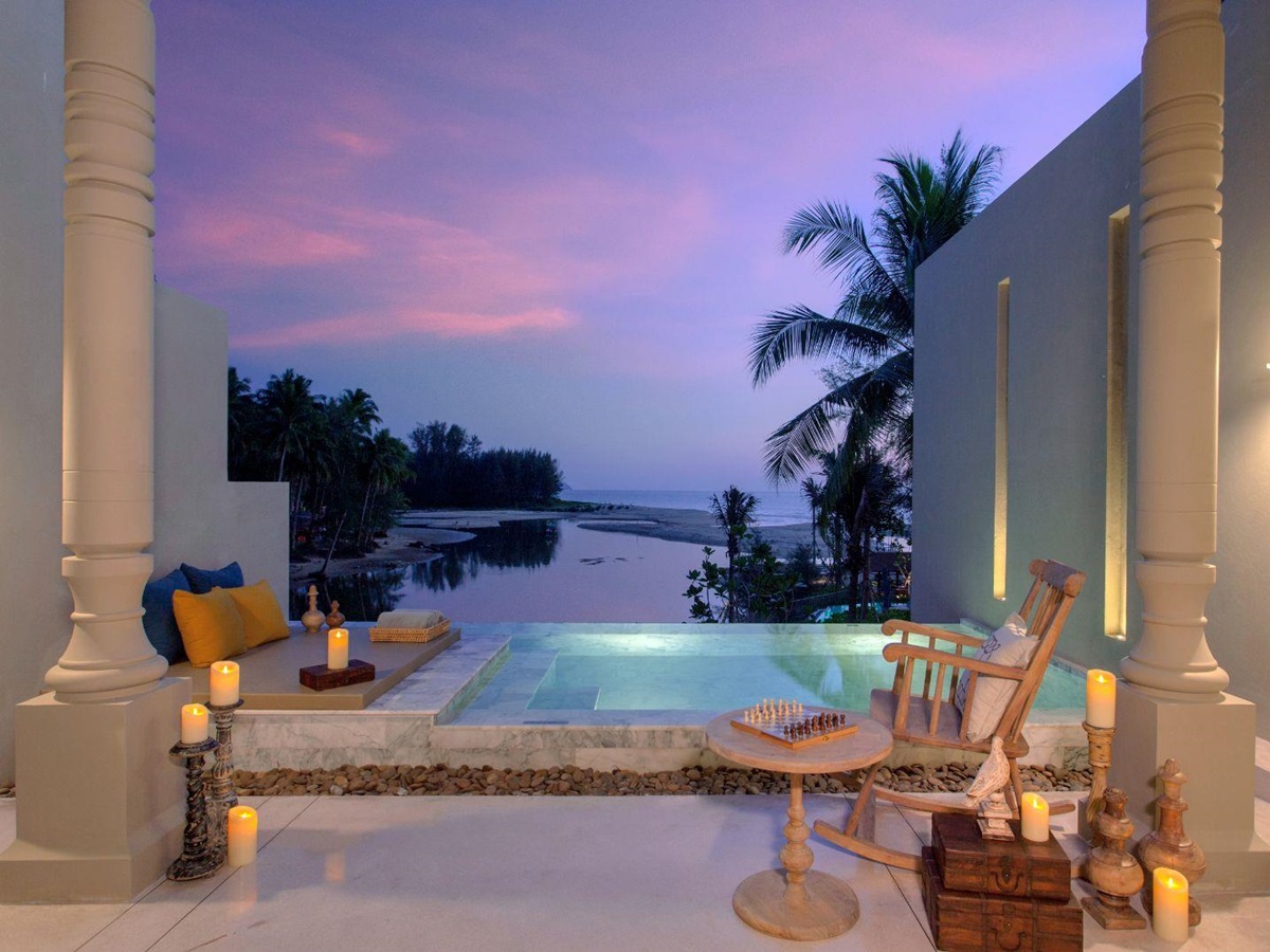 pool paradise suite terrace at Devasom Khao Lak on the south coast of Thailand