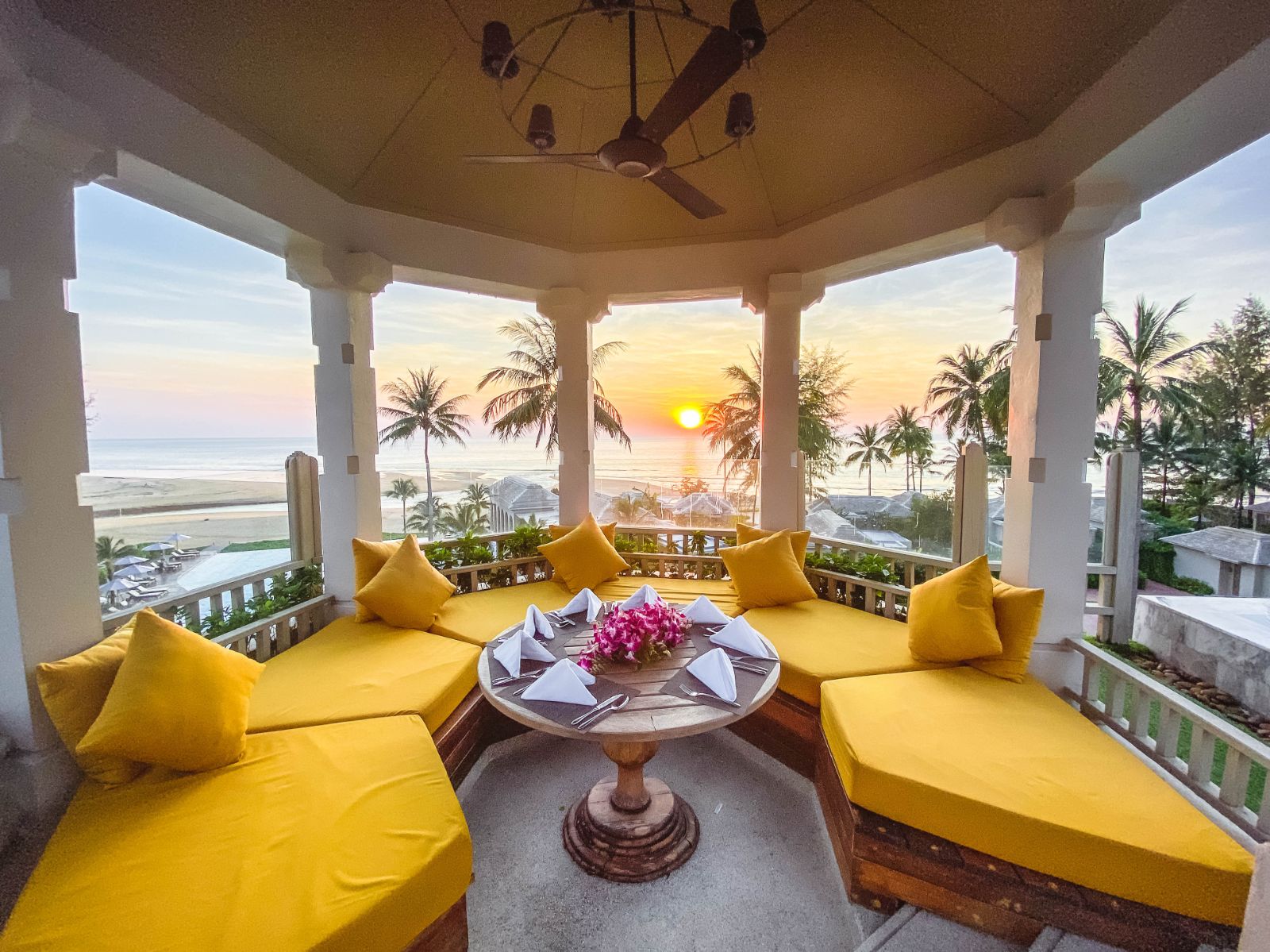 Sky villa seating at Devasom Khao Lak on the south coast of Thailand