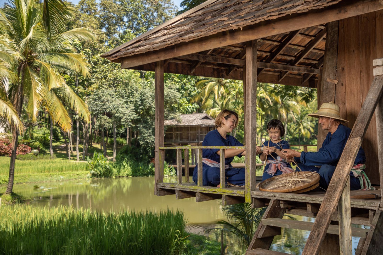 Chann Baan experience terrace at luxury resort Four Seasons Chiang Mai