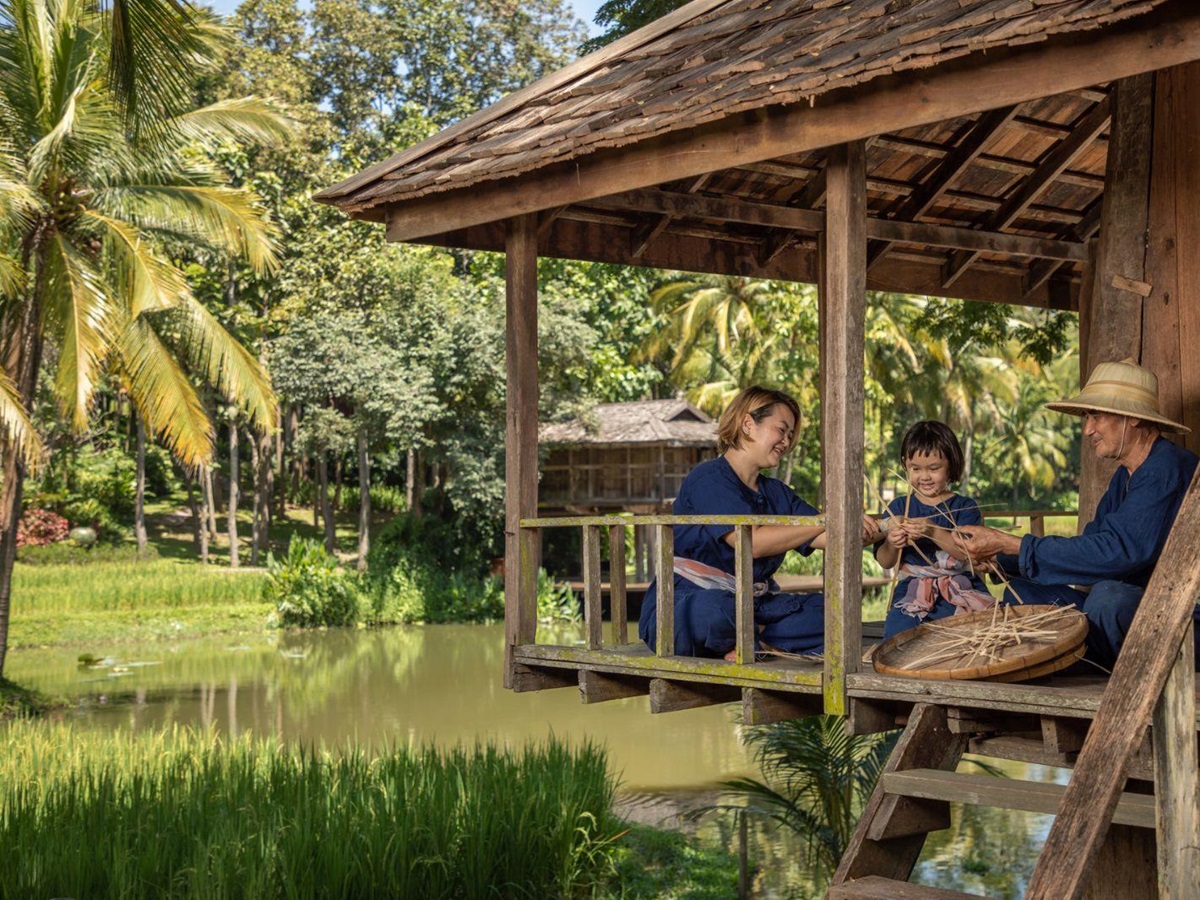 Chann Baan experience terrace at luxury resort Four Seasons Chiang Mai
