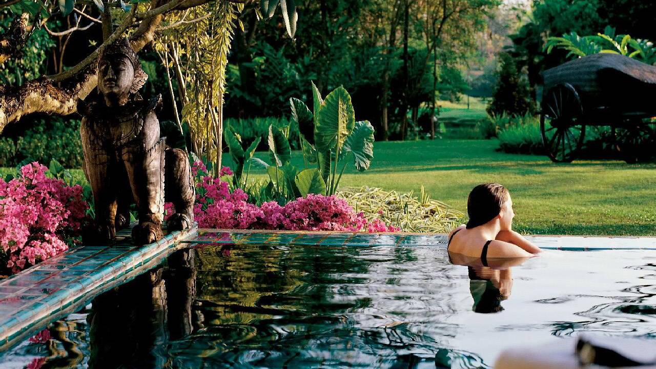 plunge pool at  four seasons chang mai, thailand