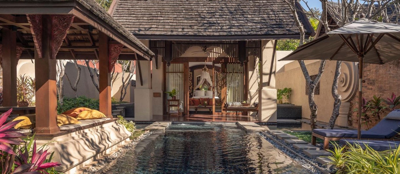 Private pool in villa at luxury resort Four Seasons Chiang Mai