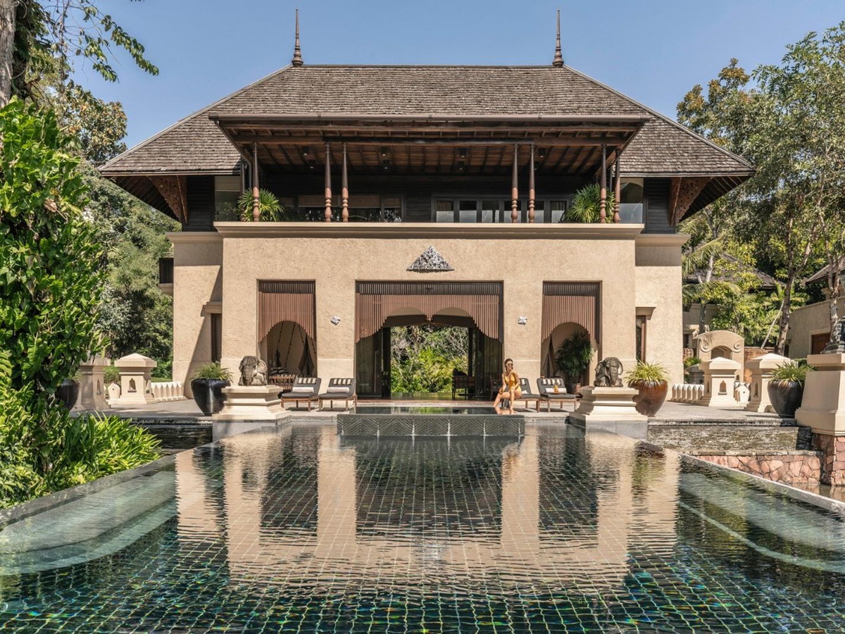 Private pool in residence villa at luxury resort Four Seasons Chiang Mai