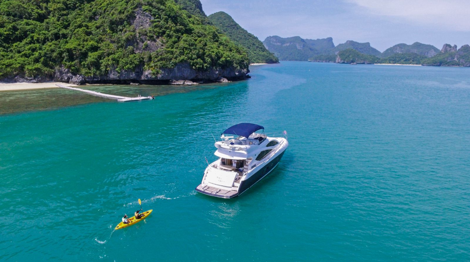 Boat excursion near the grounds of Four Seasons Resort Koh Samui in Thailand