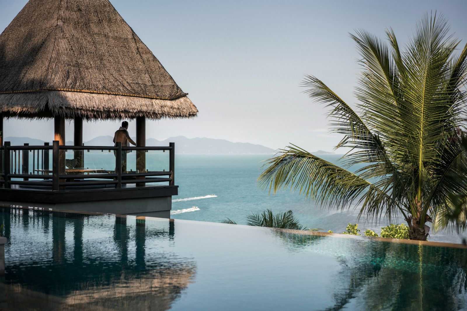 Infinity pool with sea views at Four Seasons Resort Koh Samui in Thailand