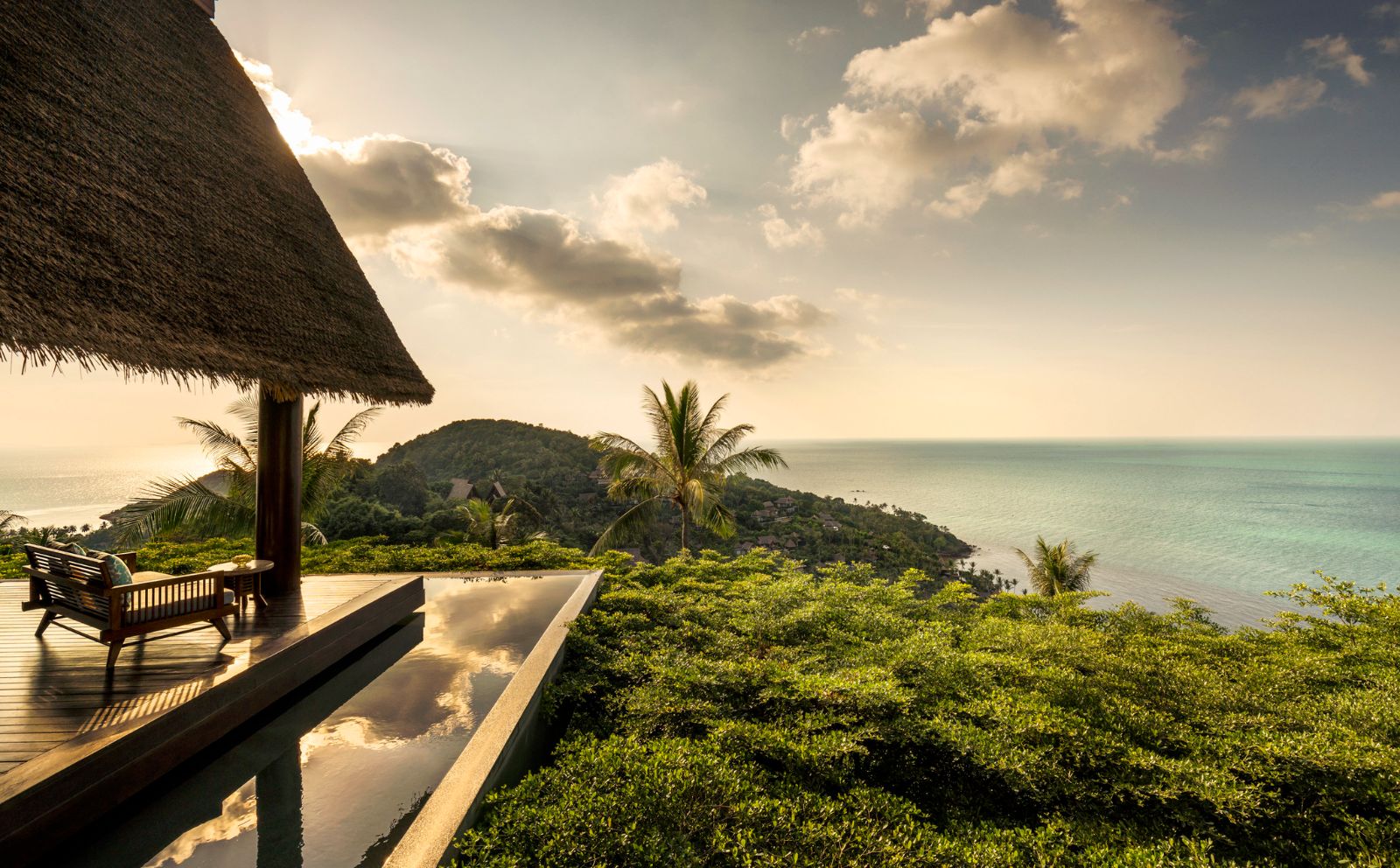 seating with coastal view at Four Seasons Resort Koh Samui in Thailand