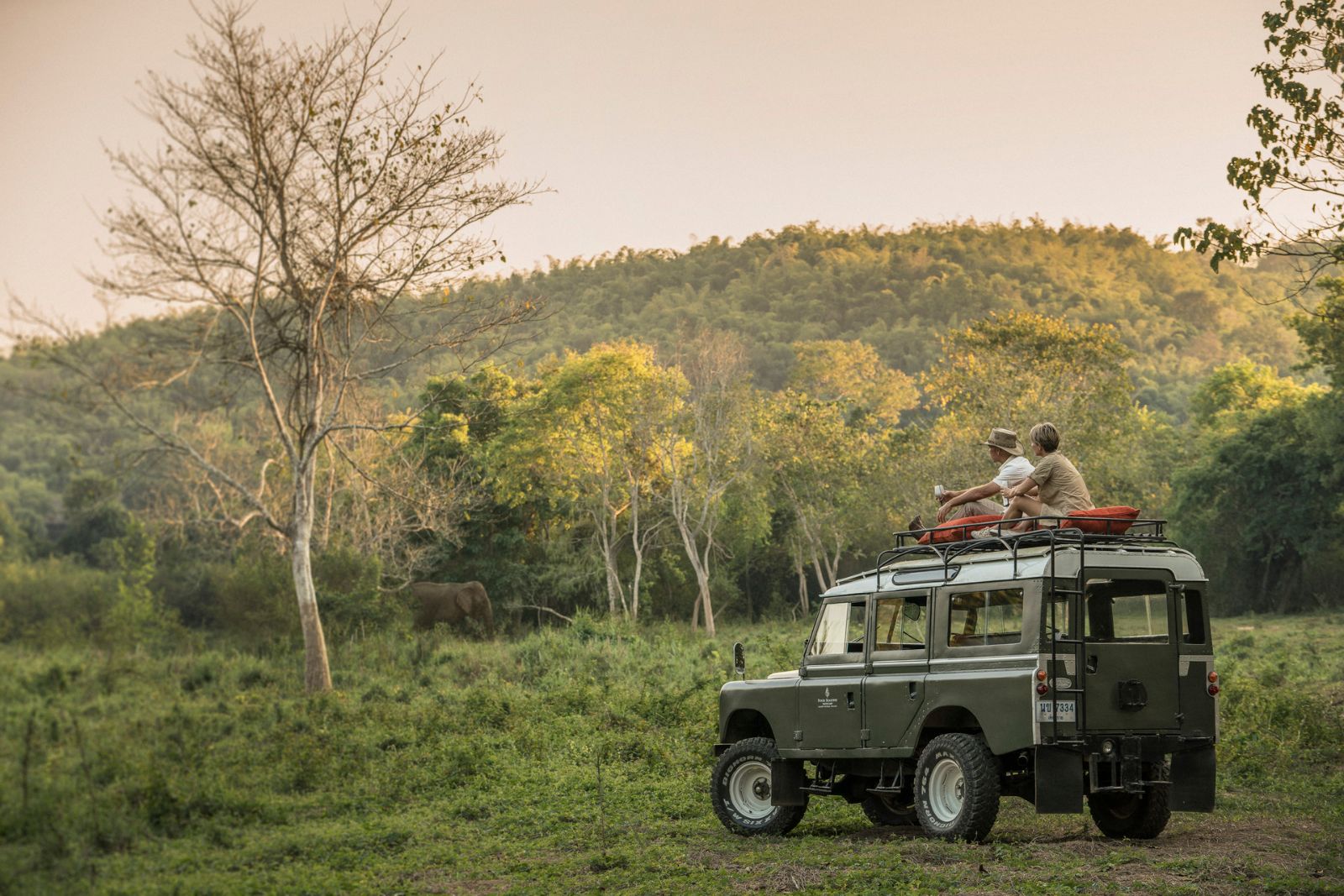 Elephant watching on the grounds of Four Seasons Tented Camp Golden Triangle in Chiang Rai