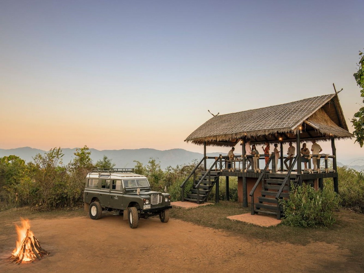 Drinks pavilion at Four Seasons Tented Camp Golden Triangle in Chiang Rai