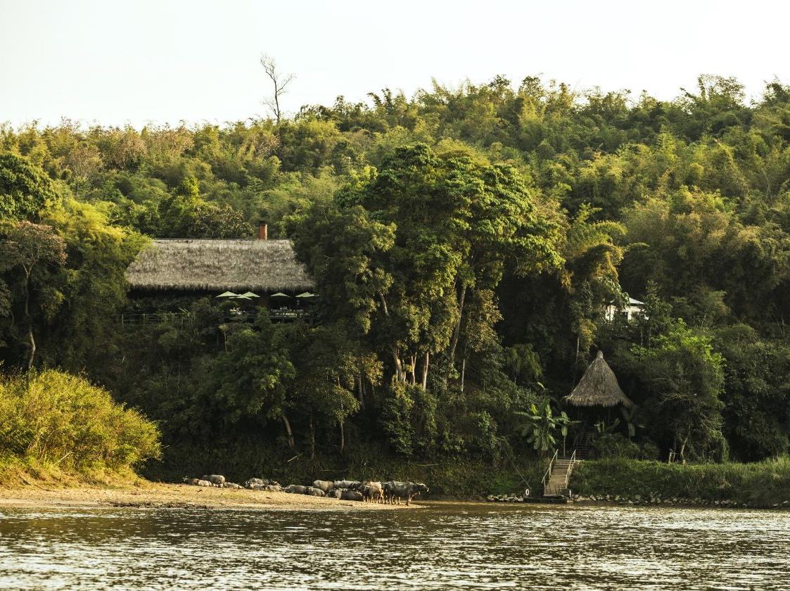 Exterior view of the Four Seasons Tented Camp Golden Triangle in Chiang Rai