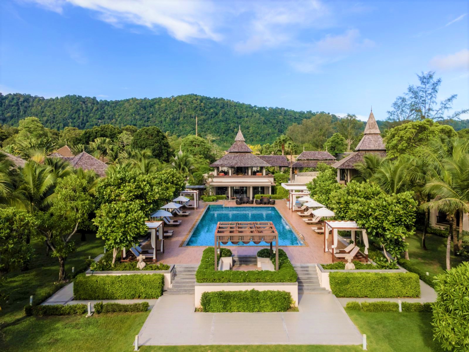 Aerial view of Layana Resort & Spa in the Koh Lanta region of Thailand