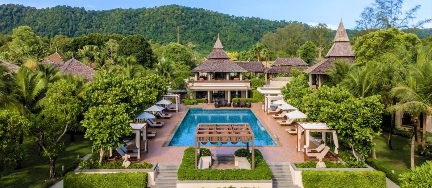 Aerial view of Layana Resort & Spa in the Koh Lanta region of Thailand