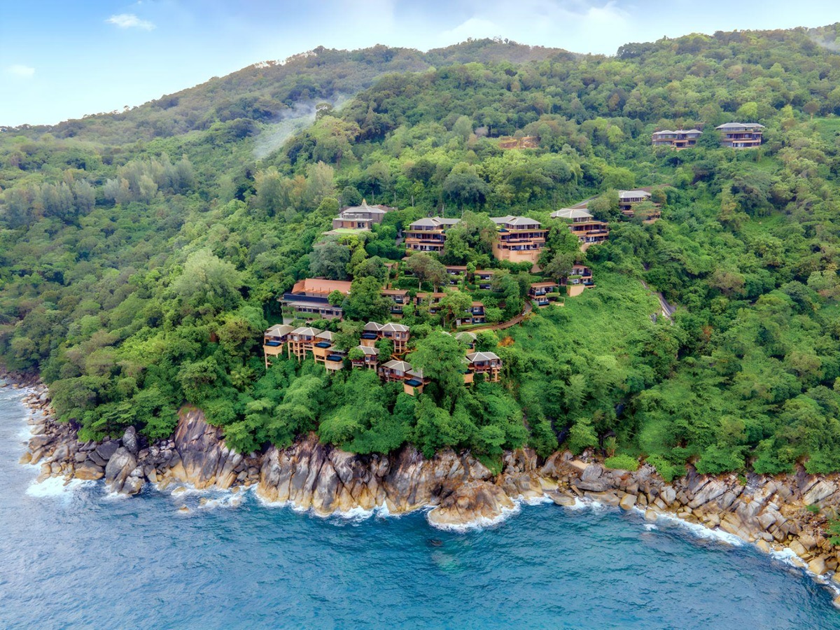 Aerial view of Paresa resort in Phuket, Thailand