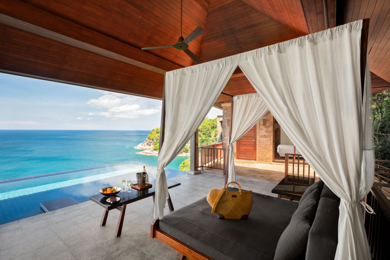 Cliff Pool villa terrace at Paresa resort in the Phuket region of Thailand