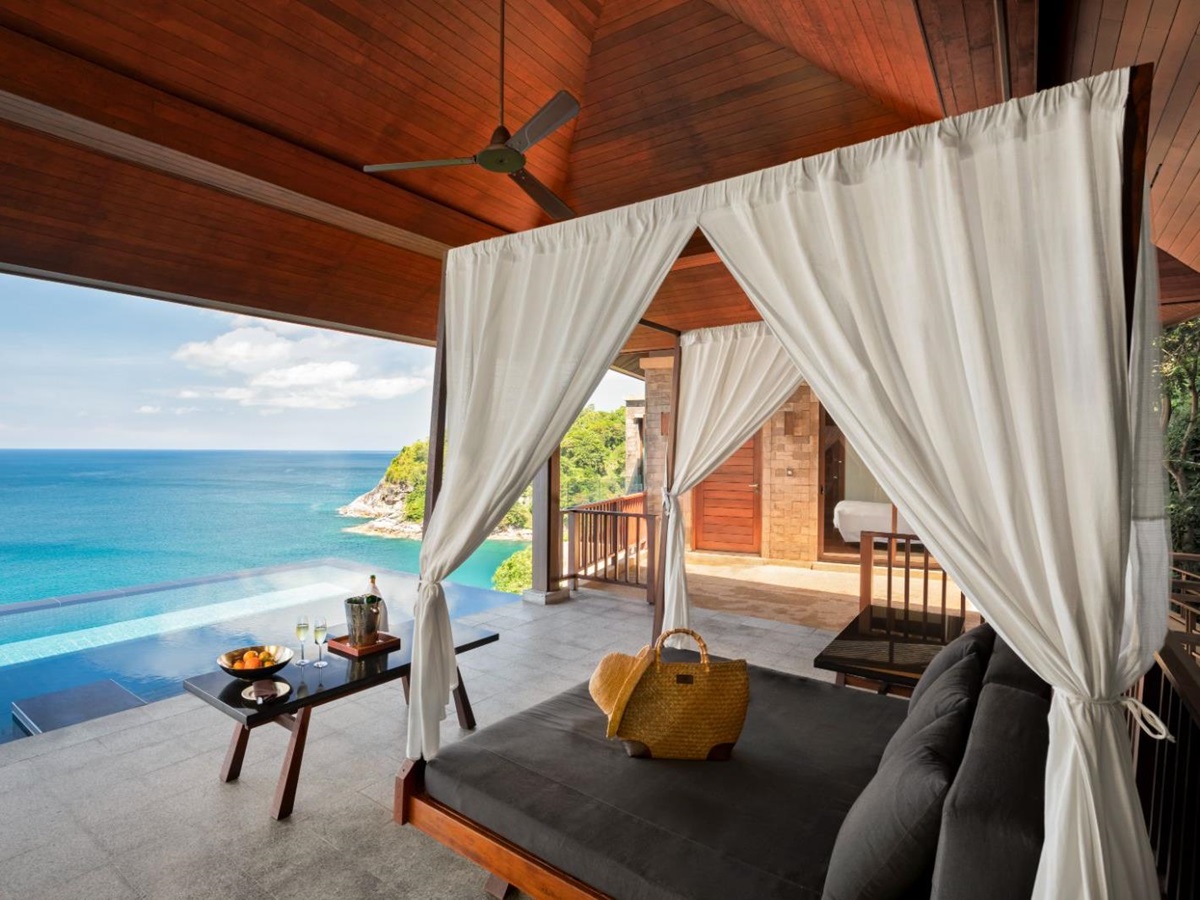 Cliff Pool villa terrace at Paresa resort in the Phuket region of Thailand