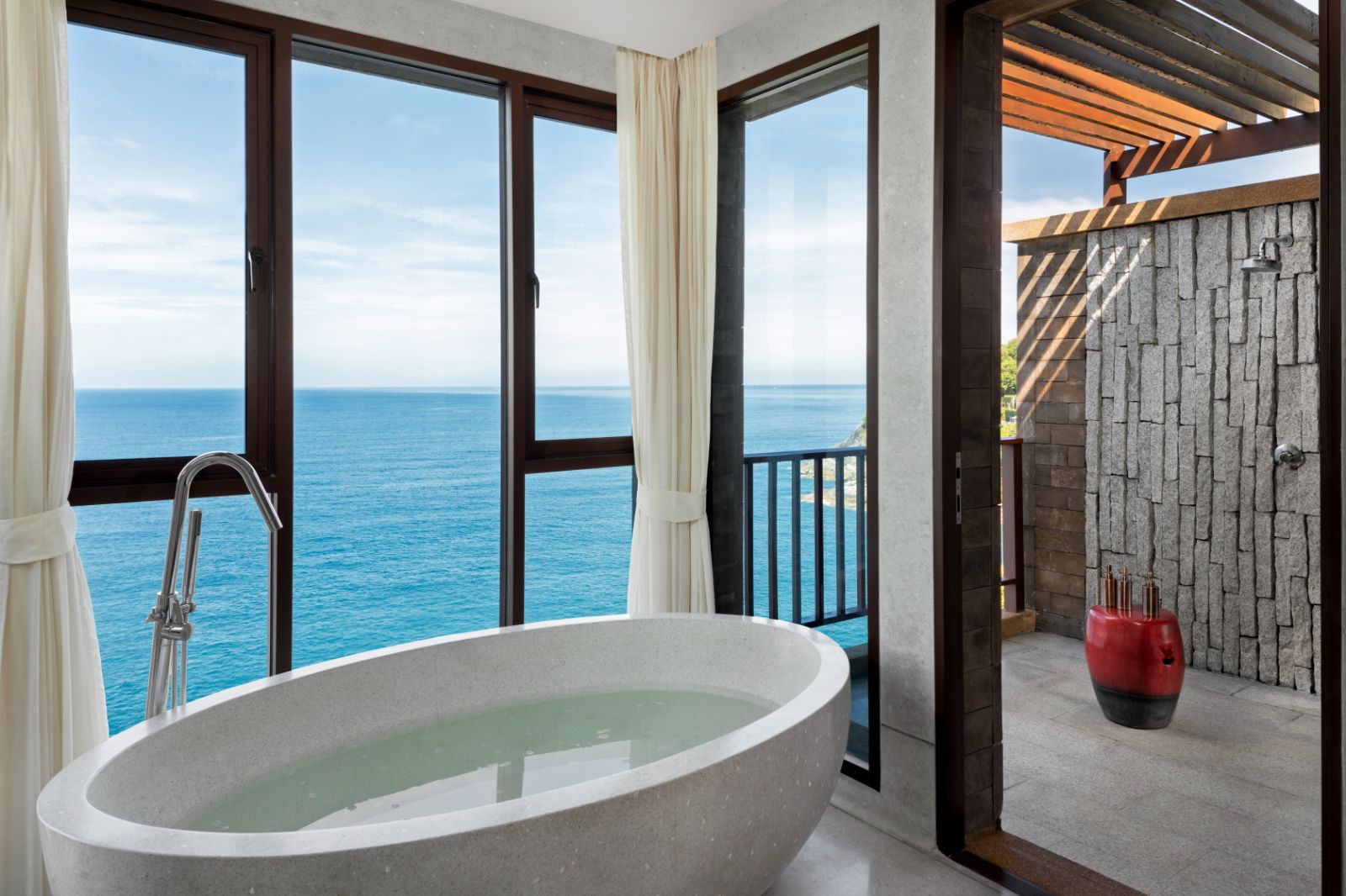 Cliff Pool Villa bathroom at Paresa resort in the Phuket region of Thailand