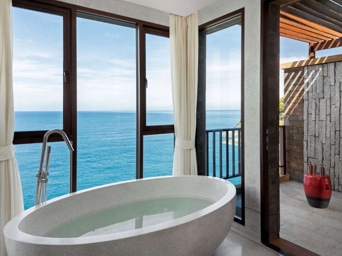 Cliff Pool Villa bathroom at Paresa resort in the Phuket region of Thailand