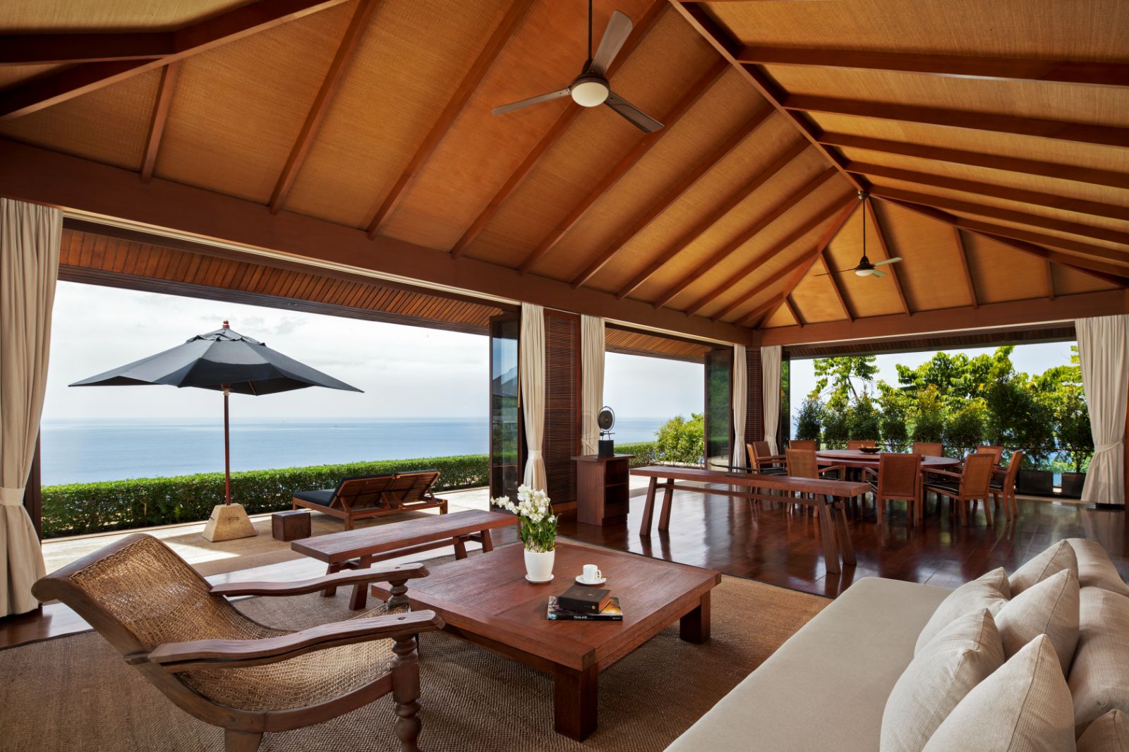 Outside lounge of the Grand VResidence Pooll villa at Paresa resort in the Phuket region of Thailand