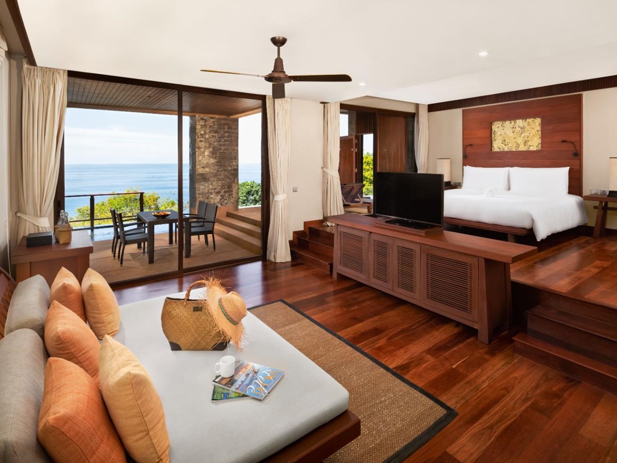 Ocean Pool Suite bedroom at Paresa resort in the Phuket region of Thailand