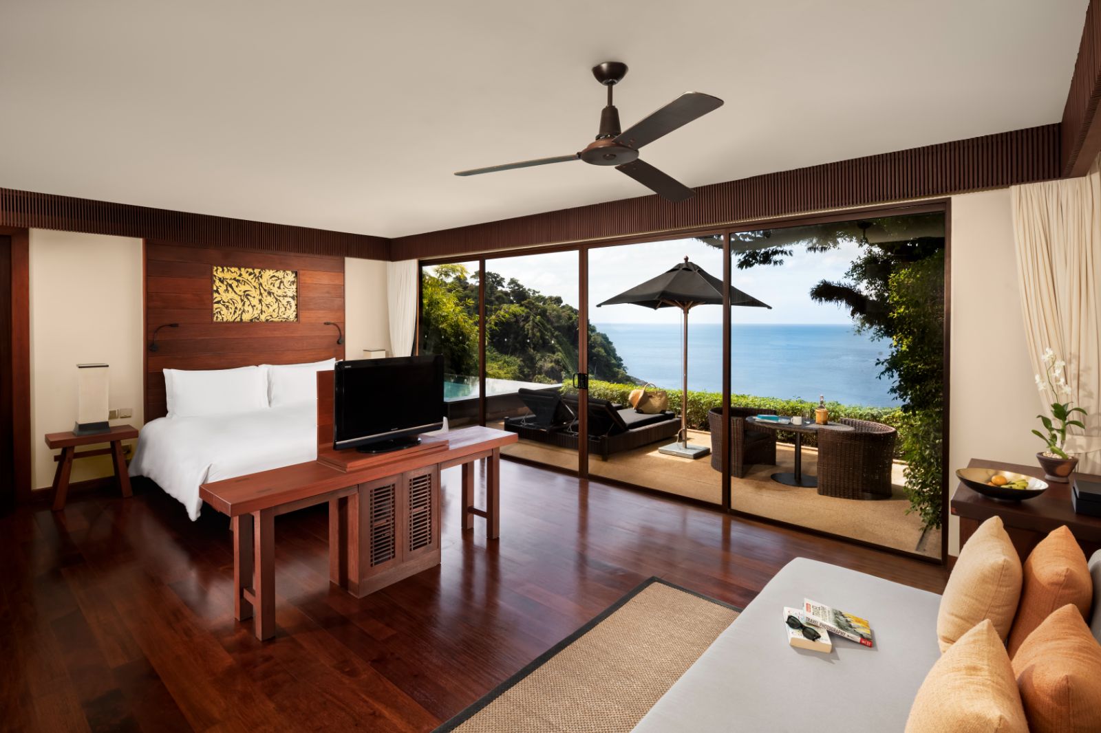 Ocean Pool Suite bedroom at Paresa resort in the Phuket region of Thailand