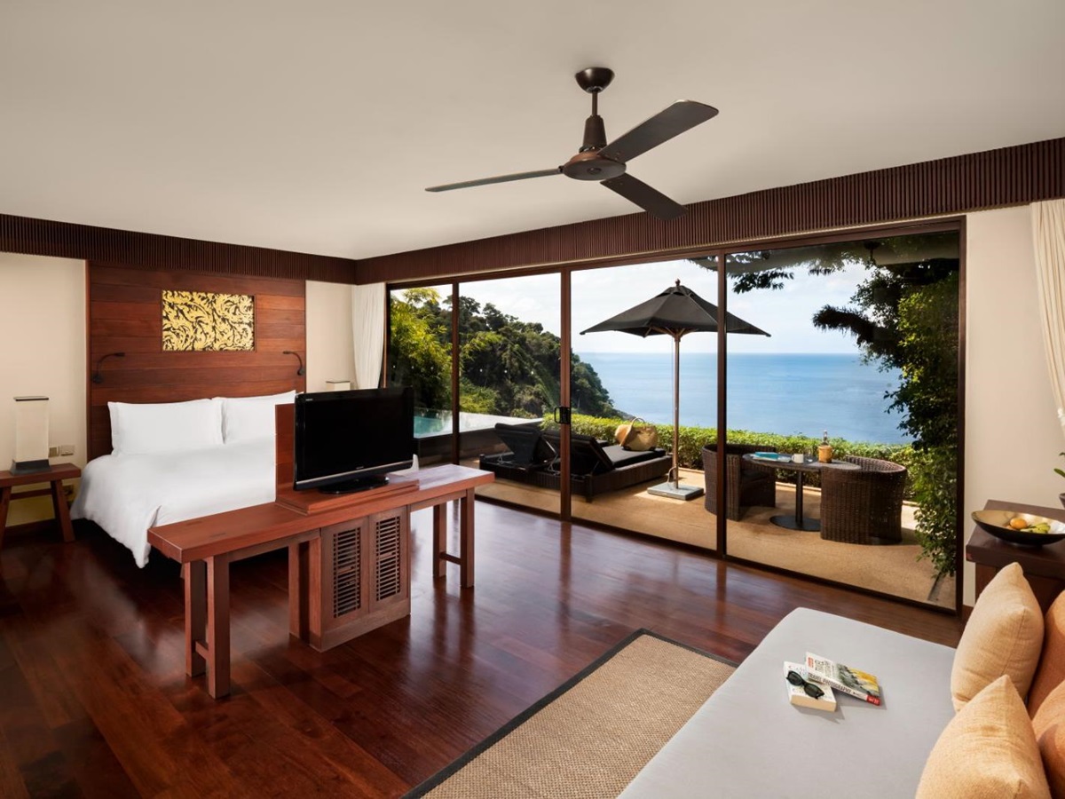 Ocean Pool Suite bedroom at Paresa resort in the Phuket region of Thailand