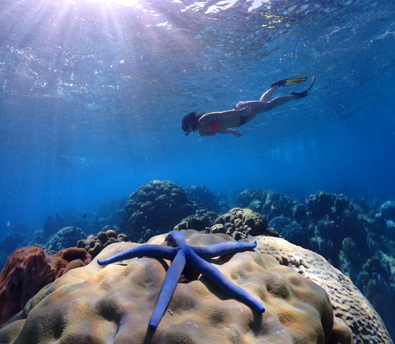 Snorkelling in the clear waters near the Pimalai Resort Koh Lanta Thailand
