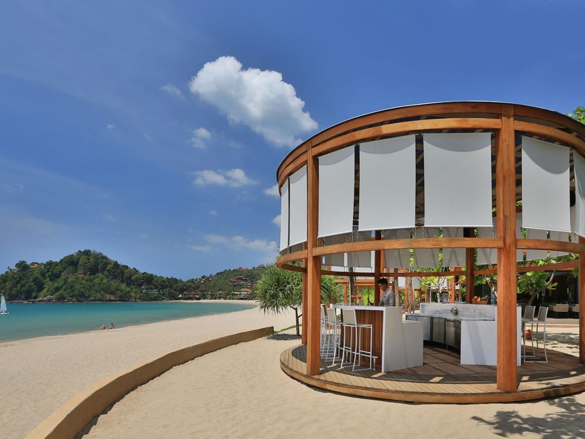 Beach bar at luxury resort Pimalai