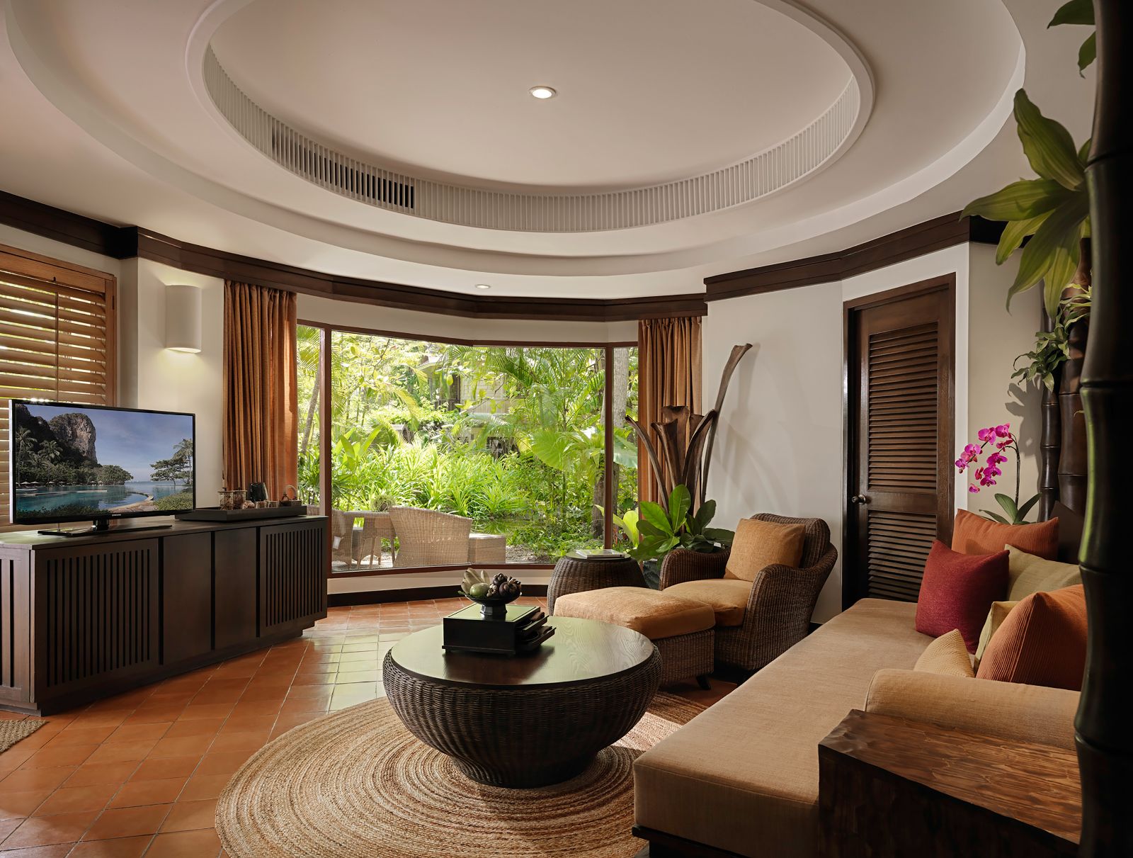 Pavillion deluxe living room villa at Rayavadee in the Krabi region of Thailand