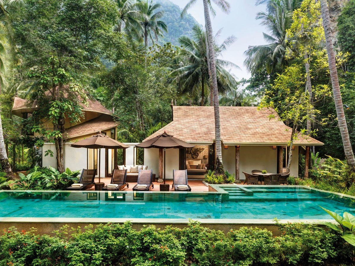 Family villa exterior at Rayavadee in the Krabi region of Thailand
